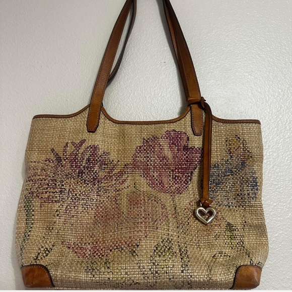 Floral Woven Tote Bag - Brown - Picture 1 of 10